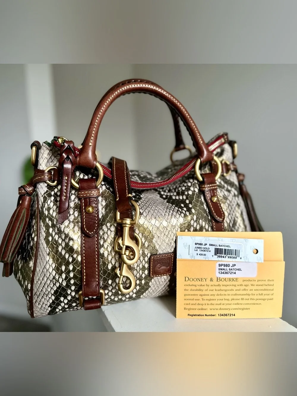 Dooney & Bourke Florentine Satchel Gold Pearl Python LIKE NEW RESERVED for GRACE